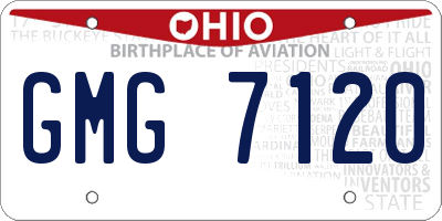 OH license plate GMG7120
