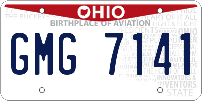 OH license plate GMG7141