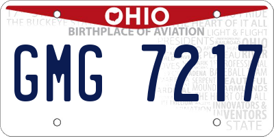 OH license plate GMG7217