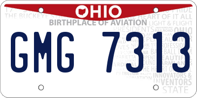 OH license plate GMG7313