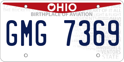 OH license plate GMG7369