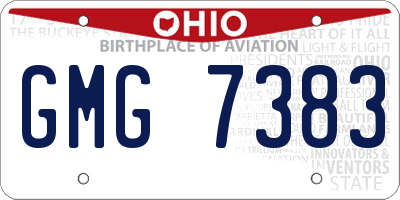 OH license plate GMG7383