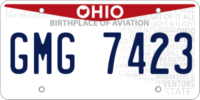 OH license plate GMG7423