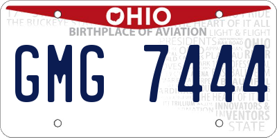 OH license plate GMG7444
