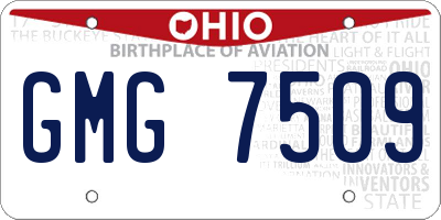 OH license plate GMG7509
