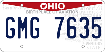 OH license plate GMG7635