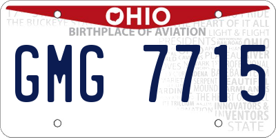 OH license plate GMG7715