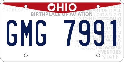 OH license plate GMG7991