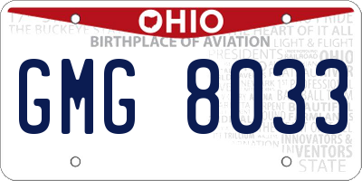 OH license plate GMG8033