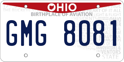OH license plate GMG8081
