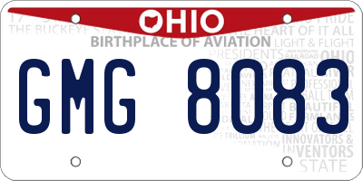 OH license plate GMG8083