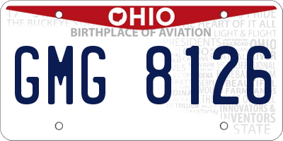 OH license plate GMG8126