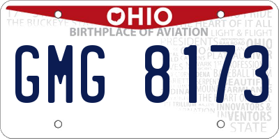 OH license plate GMG8173