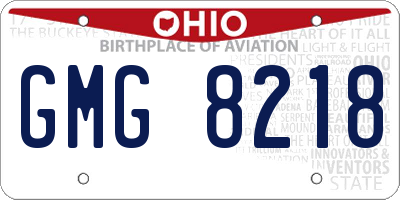 OH license plate GMG8218