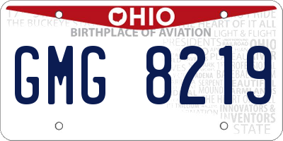 OH license plate GMG8219