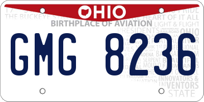 OH license plate GMG8236