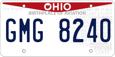 OH license plate GMG8240