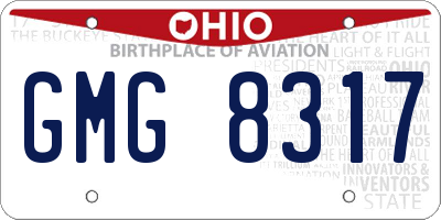 OH license plate GMG8317