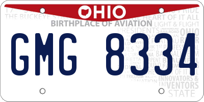 OH license plate GMG8334