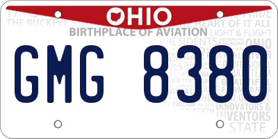 OH license plate GMG8380