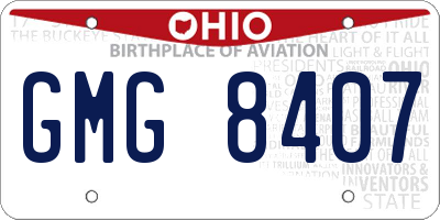 OH license plate GMG8407