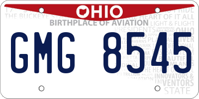 OH license plate GMG8545