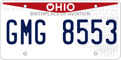OH license plate GMG8553