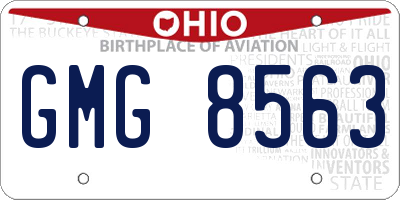 OH license plate GMG8563