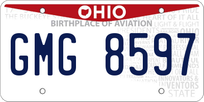 OH license plate GMG8597