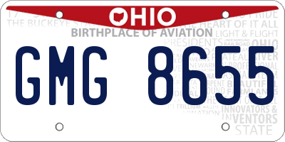 OH license plate GMG8655