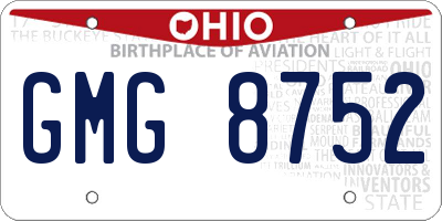OH license plate GMG8752
