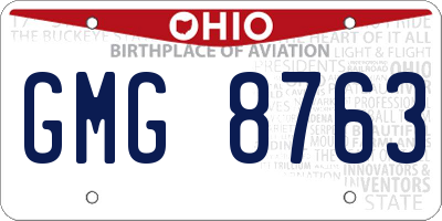 OH license plate GMG8763