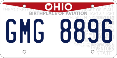 OH license plate GMG8896