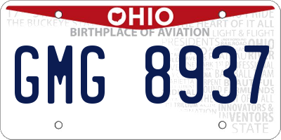 OH license plate GMG8937