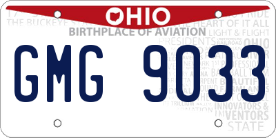 OH license plate GMG9033