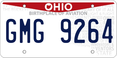 OH license plate GMG9264