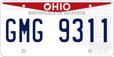OH license plate GMG9311