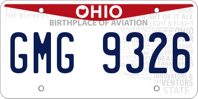 OH license plate GMG9326
