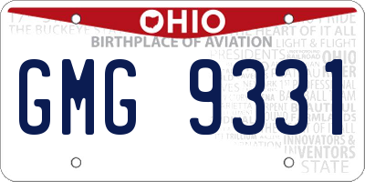 OH license plate GMG9331
