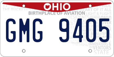 OH license plate GMG9405