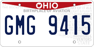 OH license plate GMG9415