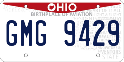 OH license plate GMG9429