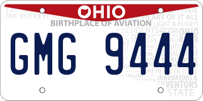 OH license plate GMG9444