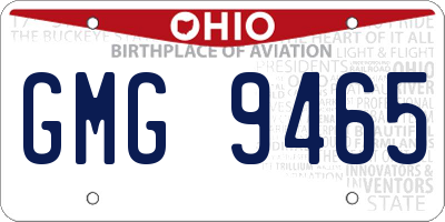 OH license plate GMG9465