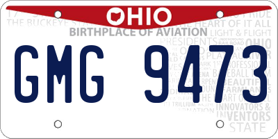 OH license plate GMG9473