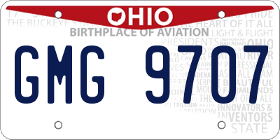 OH license plate GMG9707