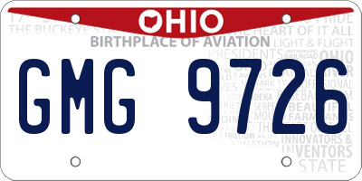 OH license plate GMG9726