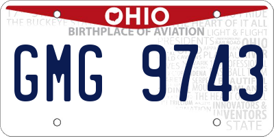 OH license plate GMG9743