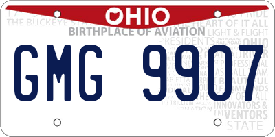 OH license plate GMG9907