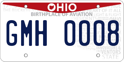 OH license plate GMH0008